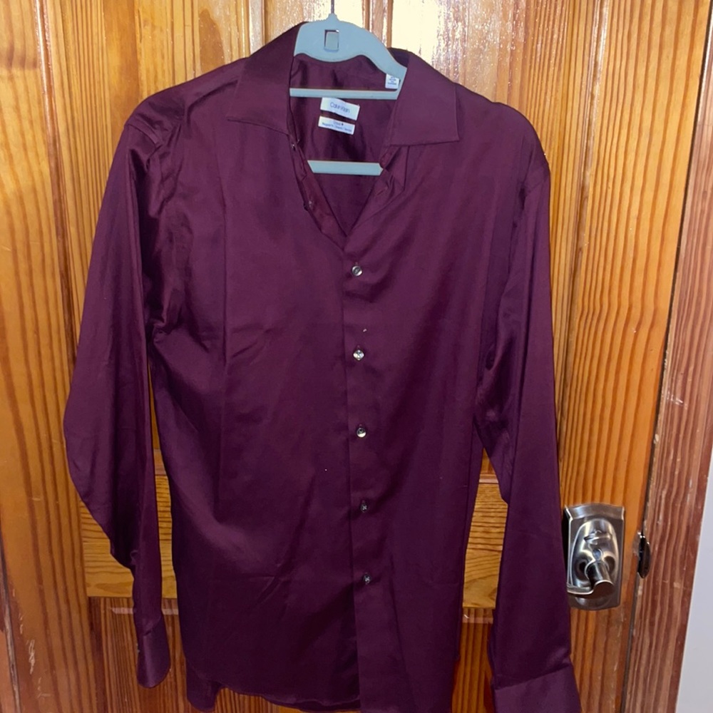 Calvin Klein Maroon Dress Shirt